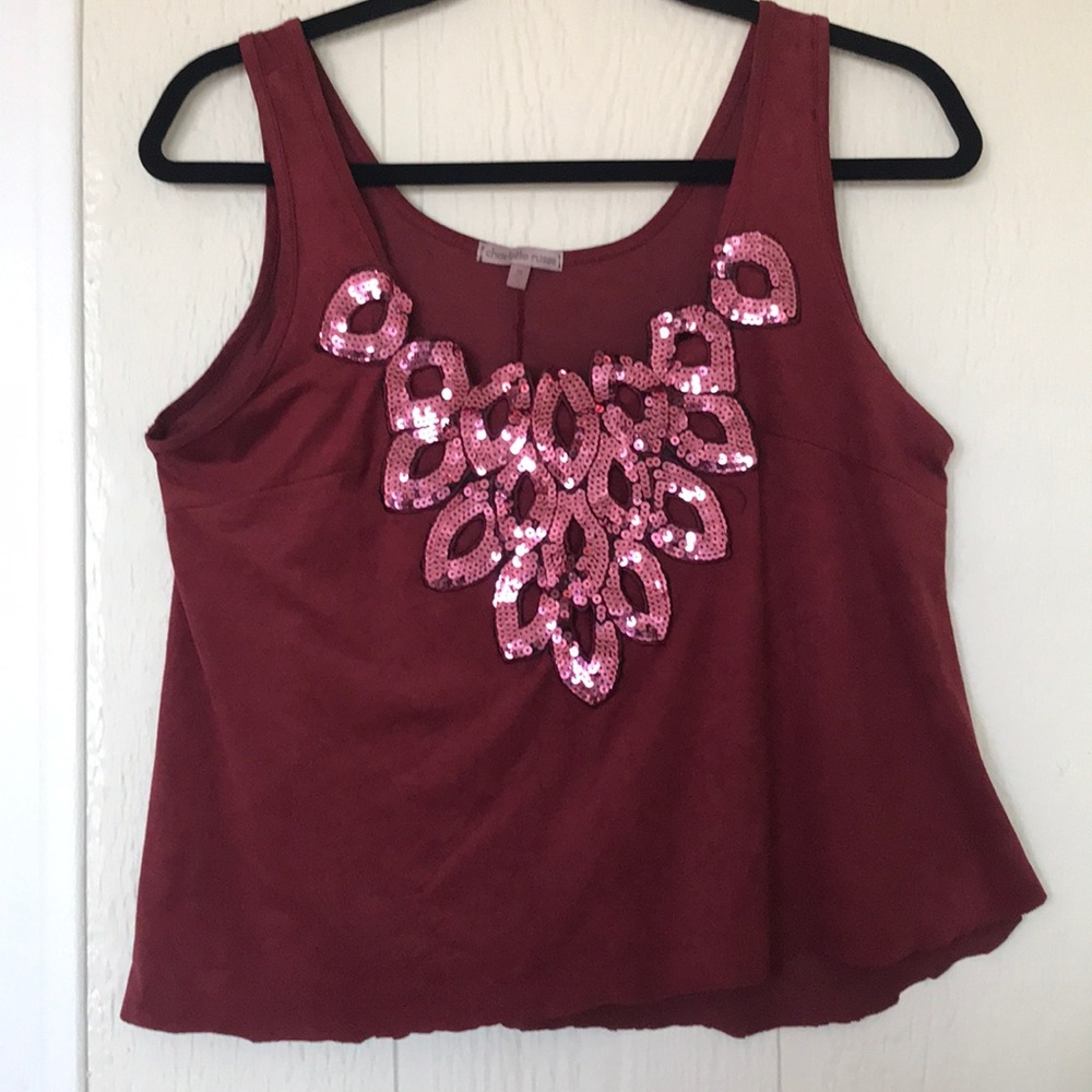 Burgundy Sequined Top